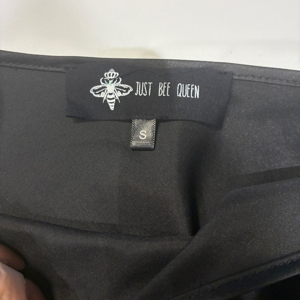 Just Bee Queen Black Satin Kaftan Maxi Dress Sz Small - Picture 6 of 9